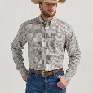 Wrangler George Straight Tan Diamonds Button Down